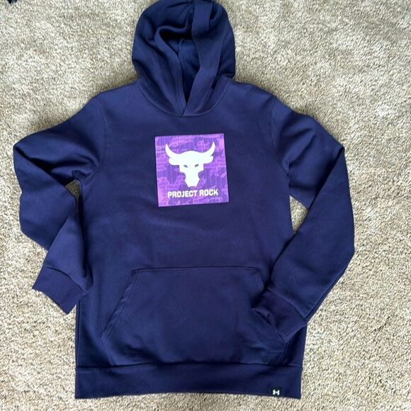 NWT UNDER ARMOUR PROJECT ROCK HOODIE YXL - Picture 1 of 3